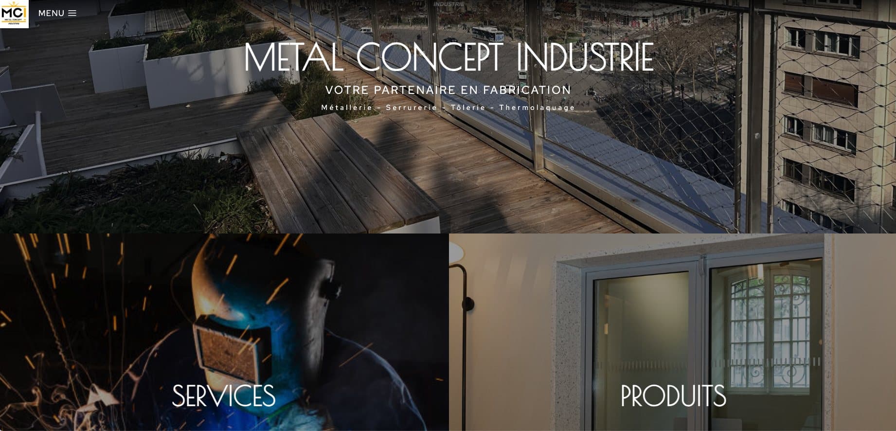 Site de Metal Concept Industrie : page d'accueil