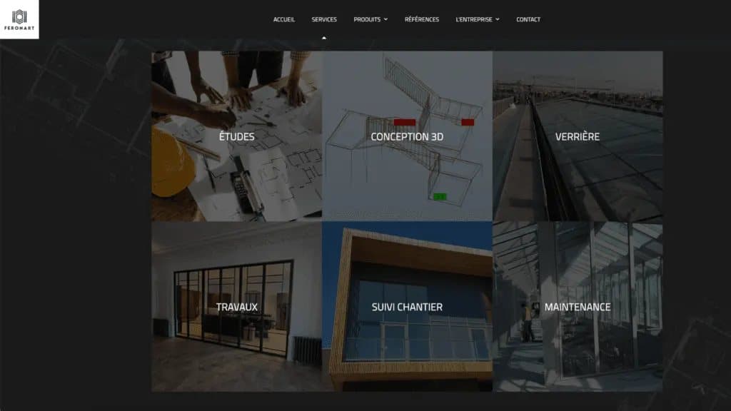 Site de Feronart : les services