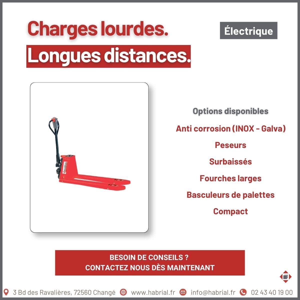 Carrousel LinkedIn d'Habrial : le transpalette électrique